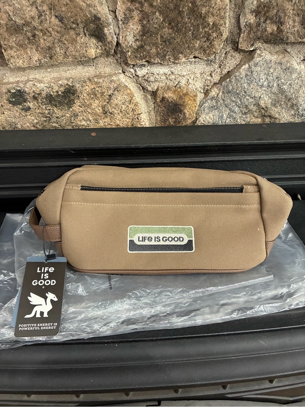 Life Is Good Travel Dopp Kit Toiletry Case Brown Brand New with Tags